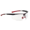 Veiligheidsbril Adaptec zwart/rood blanke lens dampvrij, krasvrij